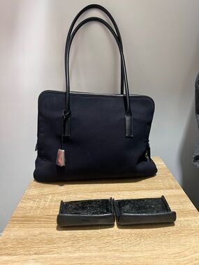 Vintage 90’s Prada neoprene and calf skin shoulder bag CBK style